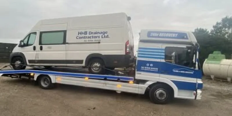 Commercial van recovery by Clark & Sons Logistics