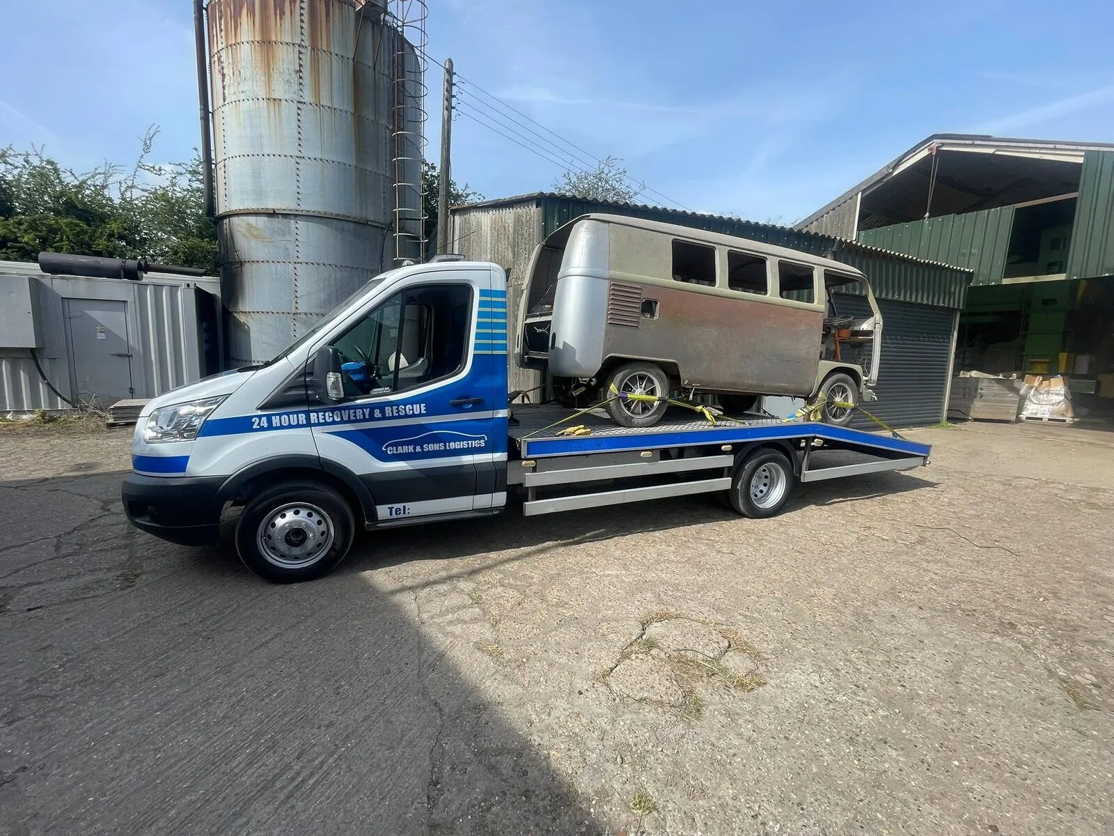 VW campervan project shell transported by Clark & Sons Logistics